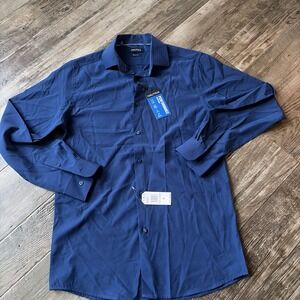 Nautica Performance Super Shirt Slim Long Sleeve Blue 15-15.5 34/35 Medium
